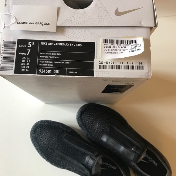 NWT CDG x Nikelab Vapormax US 7 - Picture 7 of 7
